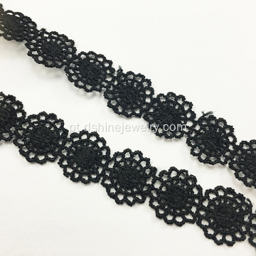 Black Water soluble lace sunflower necklace for women